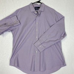 Polo Ralph Lauren Button Up Adult Mens Purple 18 Estate Custom Fit Long Sleeve